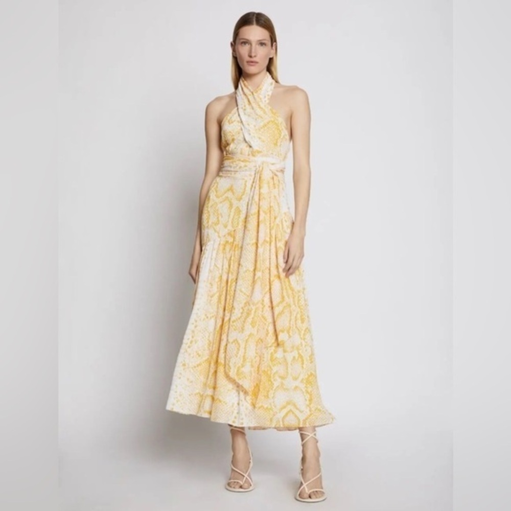 Proenza Schouler Convertible Snake-Print Crepe de Chine Midi Dress | Size 6 NWT